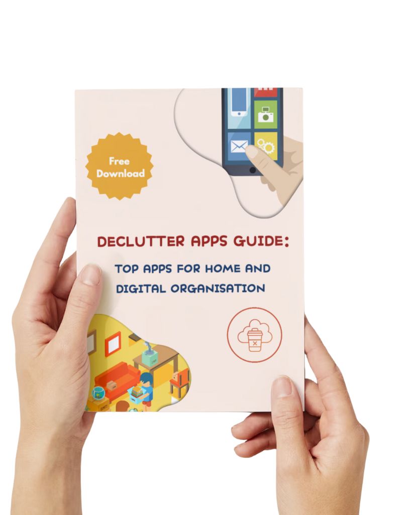 the cover of the free clutter-free guide apps